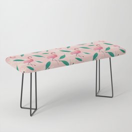 Pink flamingo tropical pattern Bench