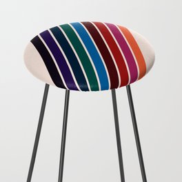Andare - Colorful Classic Retro Stripes Design Counter Stool