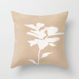 Beige and white flowers  Throw Pillow