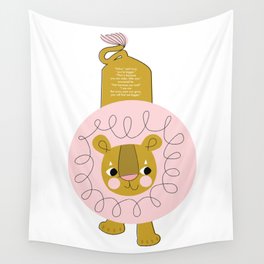 Pink Lion Wall Tapestry