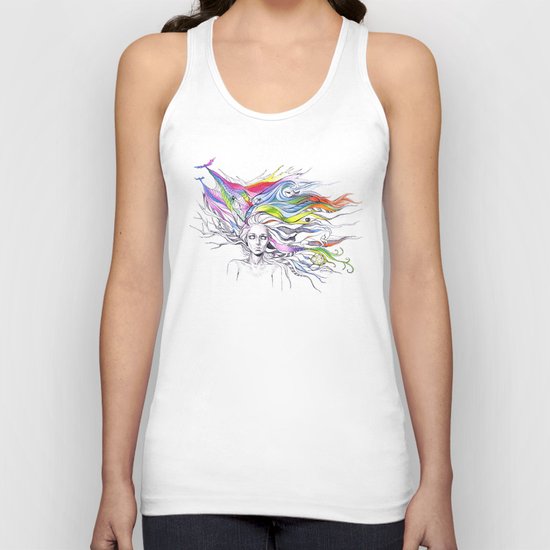 Dreams are made winding through her hair Unisex Tank Top