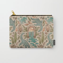 Paradise Panthalassa | Natural History Fantasy Art Carry-All Pouch | Neoclassical, Portal, Drawing, Pottery, Beach, Archaeology, Artifacts, Prehistoric, Ancientruins, Dinosaur 