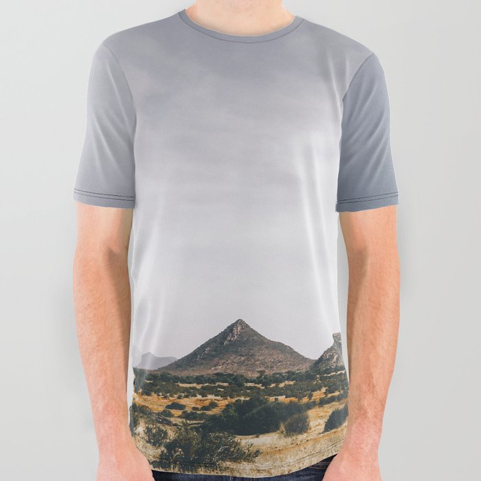 South Africa Photography - Beautiful Dry Field Under The Gray Sky All Over Graphic Tee