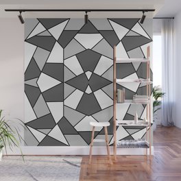 Black modern geometric pattern Wall Mural