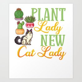 Catcus Cactus Cat Succulent Plant Kitten Flower Art Print