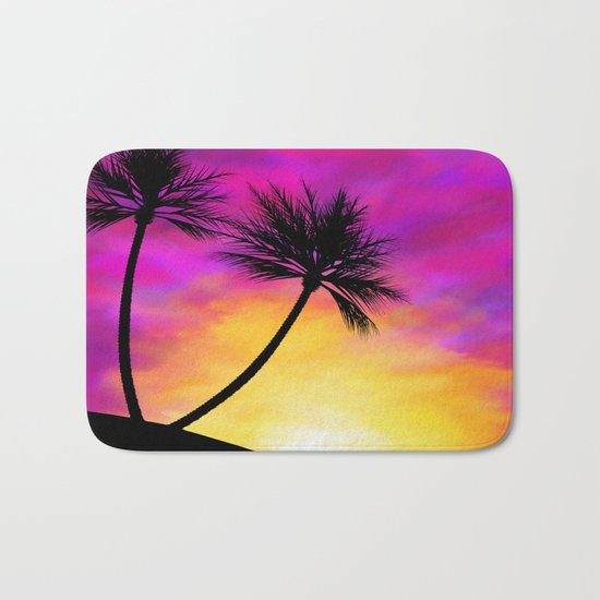 Palm Tree Sunset Bath Mat