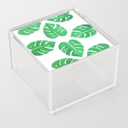 Nature tropical palm leaf print green pattern  Acrylic Box