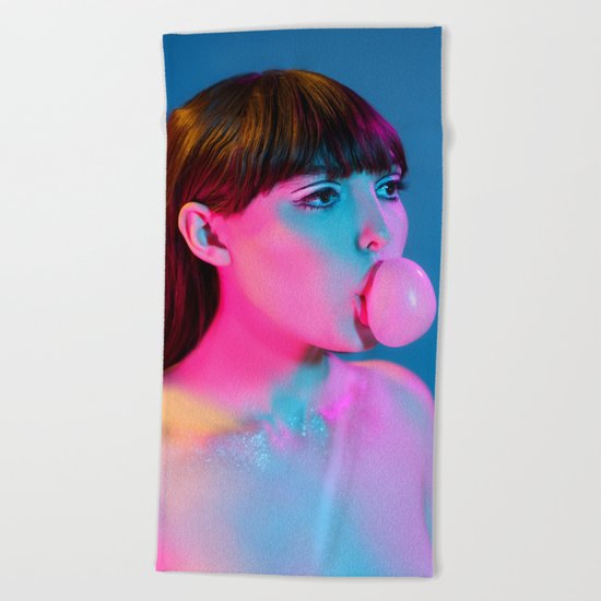 Bubblegum Yum Pop Beach Towel
