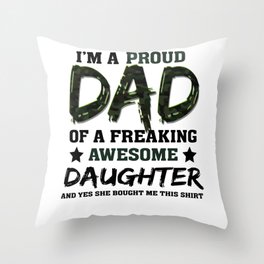 Dad of daughter Fathersday 2022 gifts Throw Pillow