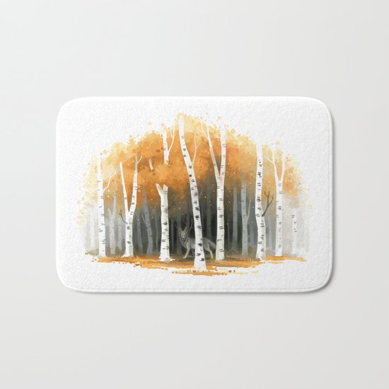 Autumn Wolf Bath Mat