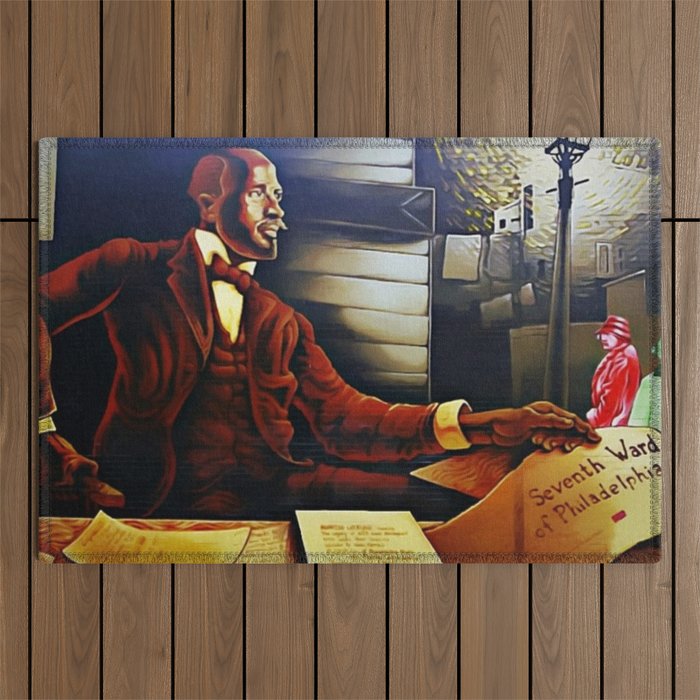 African American Portrait, W.E.B. Dubois color photograph of Philidelphia mural Outdoor Rug