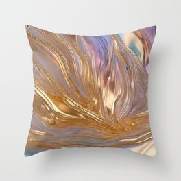 Popular Opal Holographic Gold Stone Collection Throw Pillow