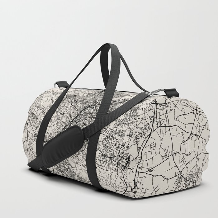 Germany, Bielefeld - Black and White Authentic Map  Duffle Bag