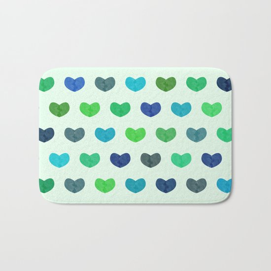 Colorful Cute Hearts Bath Mat