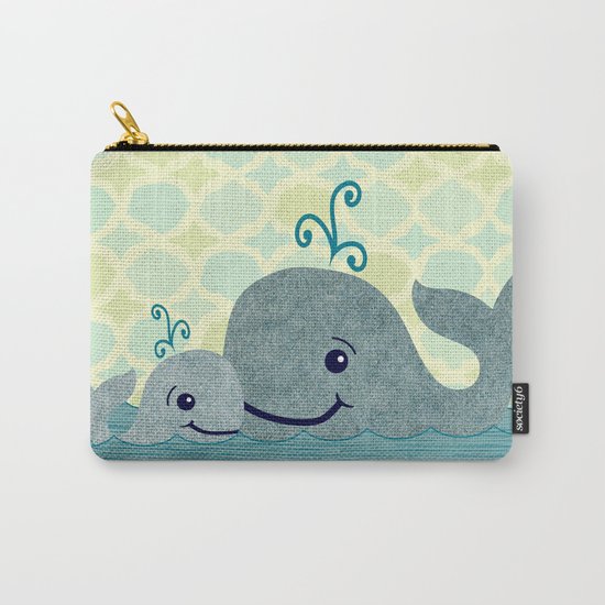 Whale Mom and Baby Carry-All Pouch