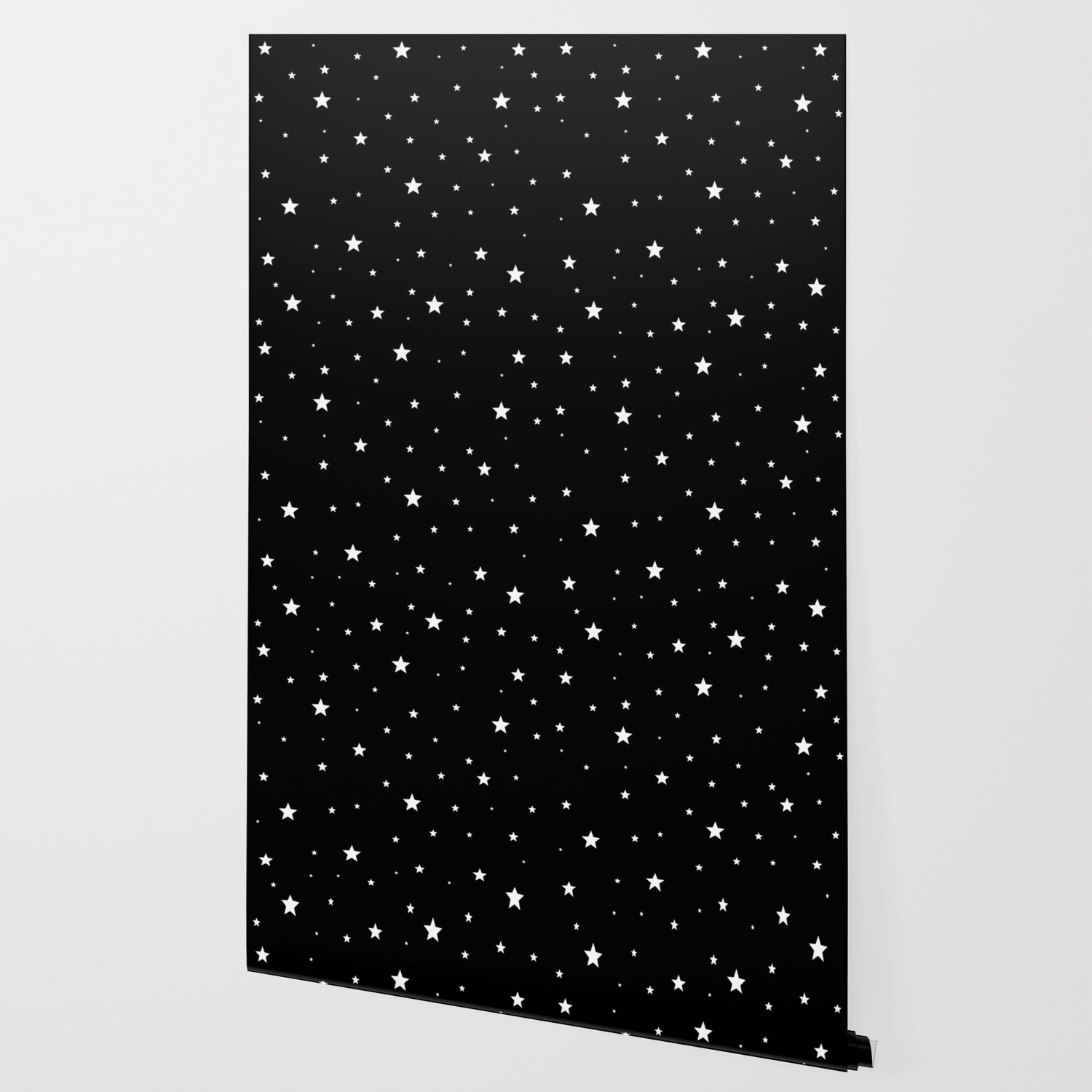 Scattered Stars White On Black Wallpaper By Laurabethlove Society6
