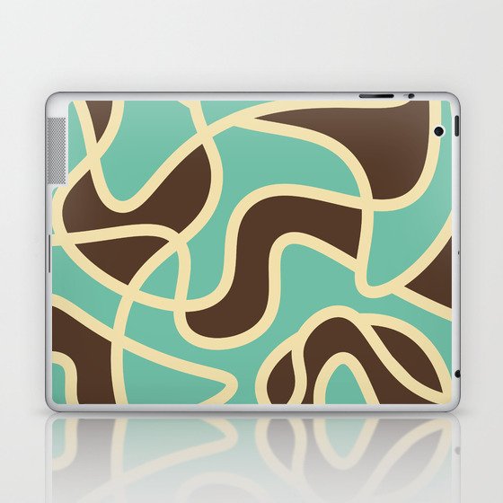Messy Scribble Texture Background - Green Sheen And Royal Brown Laptop & iPad Skin