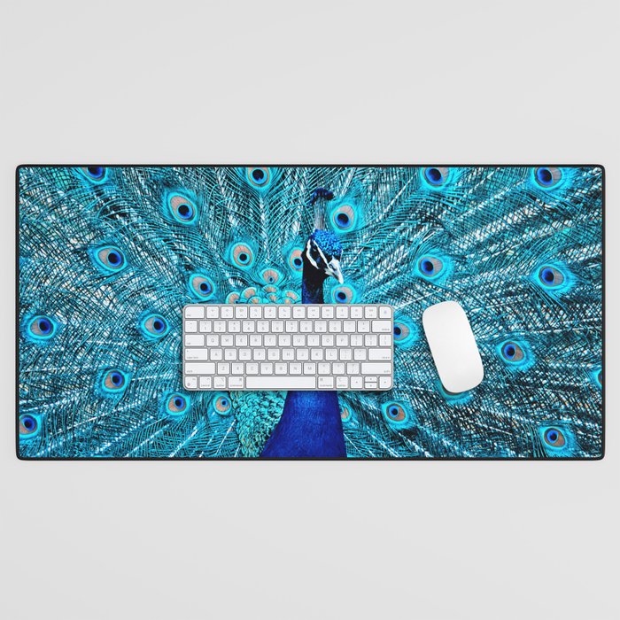 Peacock  Blue 11 Desk Mat