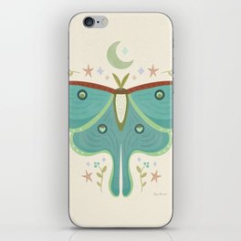 Luna Moth with Moon and Stars iPhone Skin