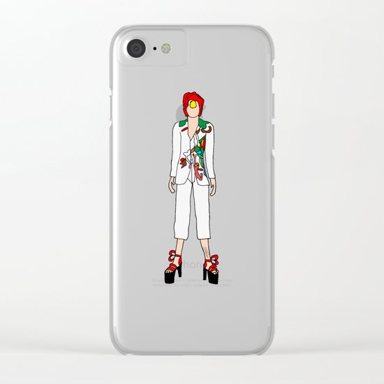 Bowie Fashion 7 Clear iPhone Case
