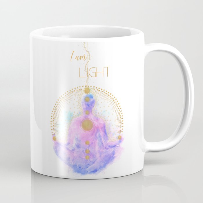 I am Light Affirmation | Modern Energy Art | Watercolor Meditation Spiritual Illustration Coffee Mug