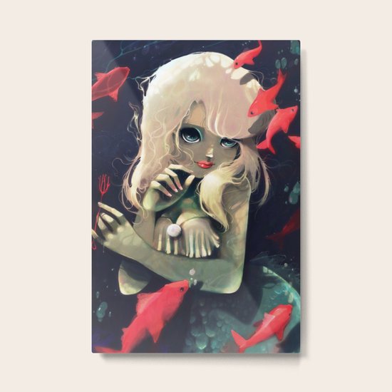 Sirene d'eau douce a la fourchette Metal Print