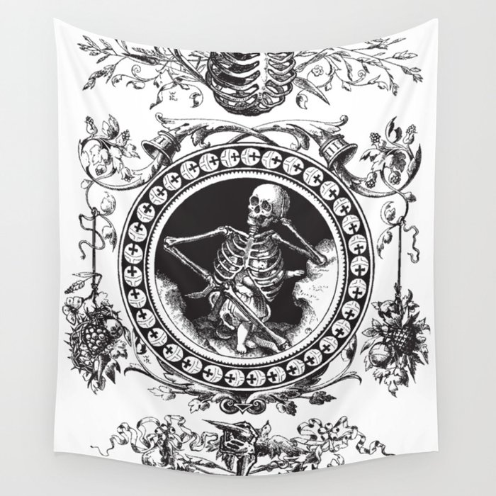 Black skeleton hotsell tapestry