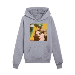 The Woman and the Parakeet Kids Pullover Hoodies