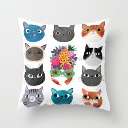 Cats, cats, cats! Throw Pillow