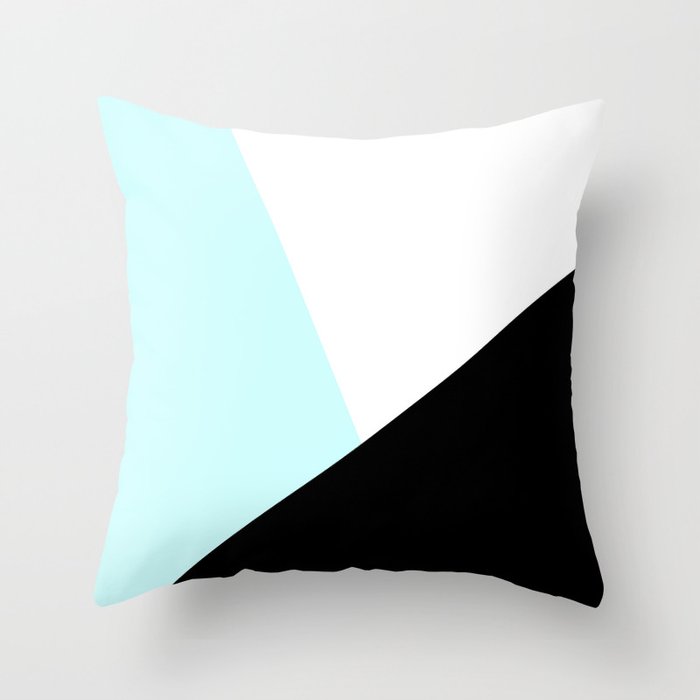Trichromatic Aqua Blue Throw Pillow  |   society6.com