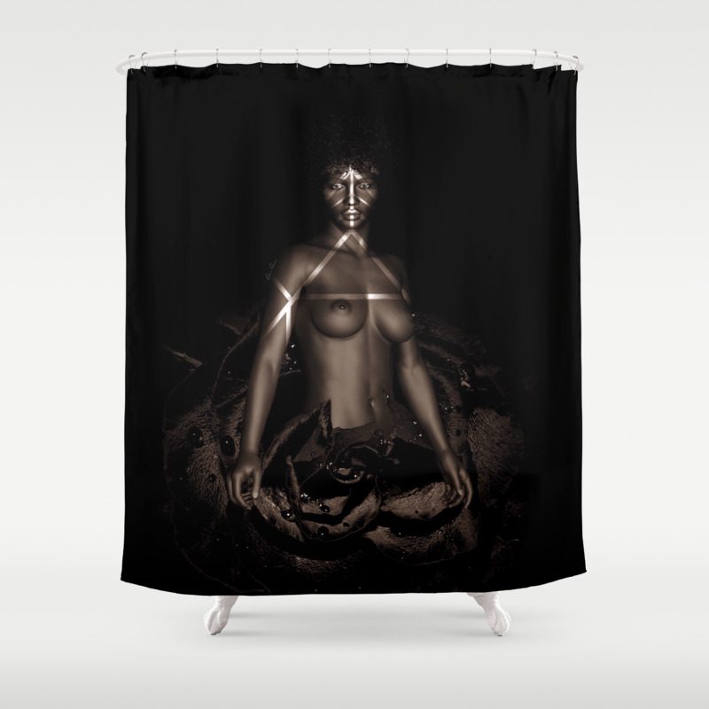 Black Queen Artistic African, Nubian Queen Shower Curtain