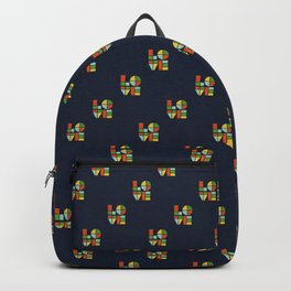 Love is Backpack | Other, Curated, Contemporary, Geometric, Vintage, Valentine, Colorful, Digital, Vector, Graphicdesign 