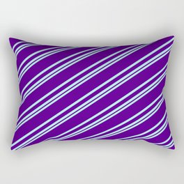 [ Thumbnail: Turquoise & Indigo Colored Striped Pattern Rectangular Pillow ]