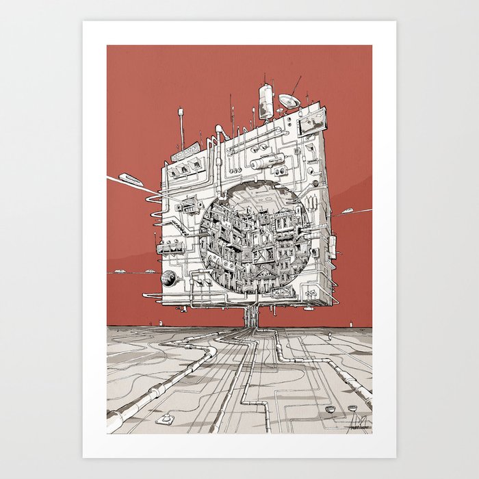 The Space Cube Art Print