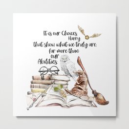 Our Choices Metal Print | Watercolor, Typography, Books, Digital, Quote, Graphicdesign 