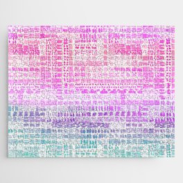 pink and light green ombre ink marks hand-drawn collection Jigsaw Puzzle