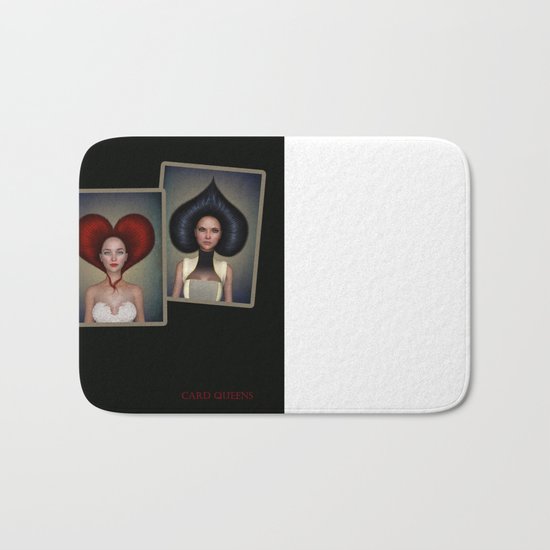 Playing cards queens quartett Bath Mat