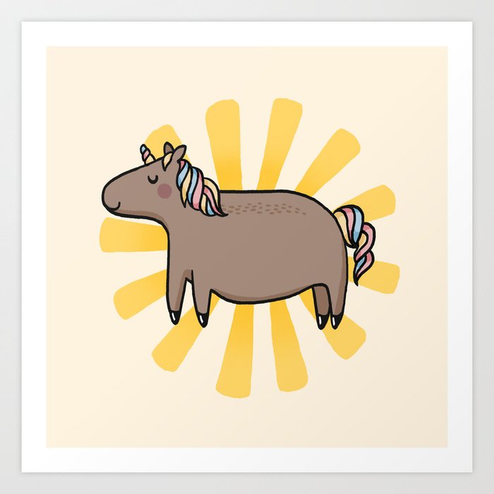 Chubby Unicorn Art Print By Hellocharlotte Society6