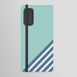 Color Block & Stripes Geometric Print, Turquoise and Teal Android Wallet Case