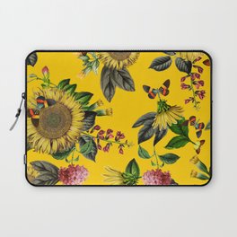 Yellow Sunflower & Daisy Garden Floral Laptop Sleeve