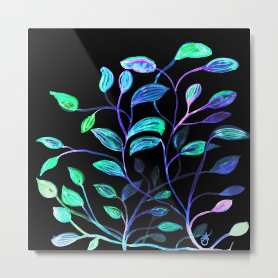 Do Not Go Into The Night, Red and Green Leaves Metal Print