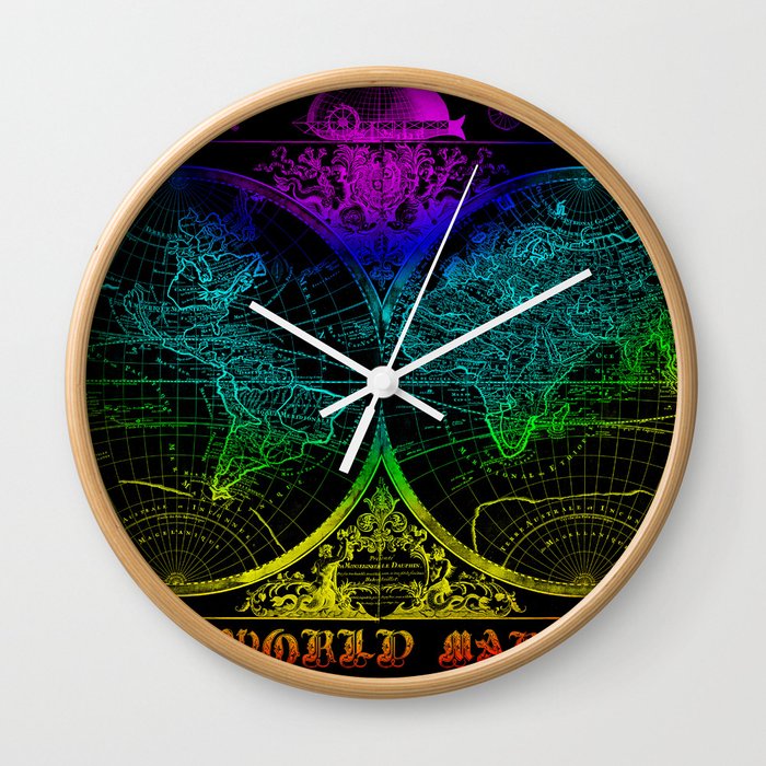 world map old vintage Wall Clock