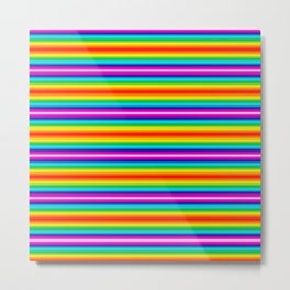 Multi color striped Metal Print