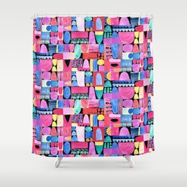 PInk Delaunay Shower Curtain