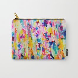 Bright Colorful Abstract Painting in Neons and Pastels Carry-All Pouch