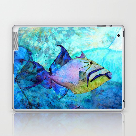 Colorful Tropical Fish Art - Sea Queen Laptop & iPad Skin