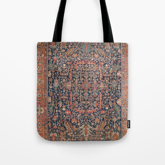 Antique Heriz Carpet Vintage Ornamental Persian Rug Tote Bag