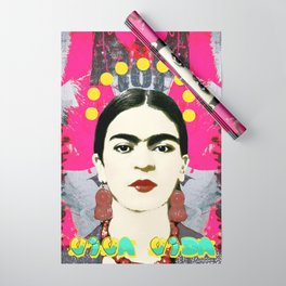 Frida Kahlo Graffiti Viva la Vita Wrapping Paper