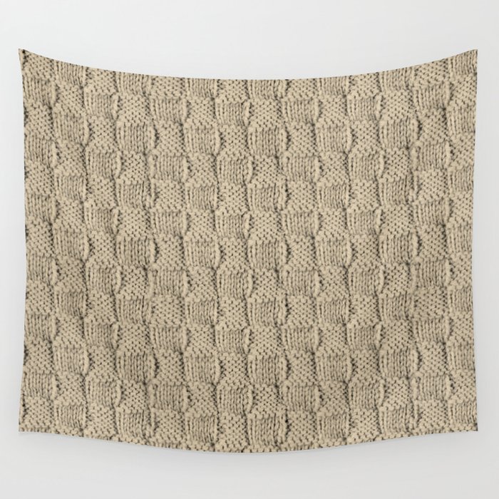 Sepia Knit Textured Pattern Wall Tapestry by Patricia Society6