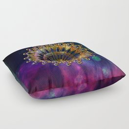 Golden Iridescent Mandala Floor Pillow